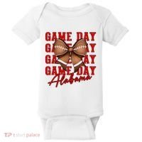 Alabama Football Pretty Coquette Style Bow Baby Bodysuit thumb 0