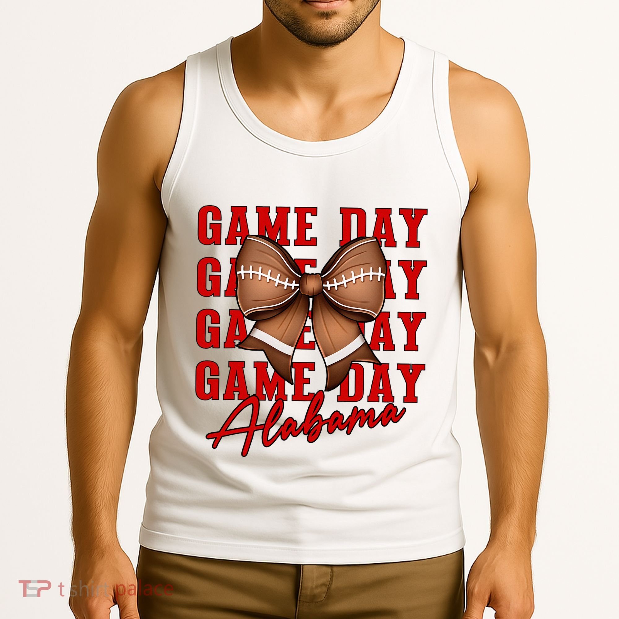 Alabama Football Pretty Coquette Style Bow Tank Top