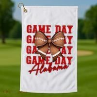 Alabama Football Pretty Coquette Style Bow Golf Towel thumb 1