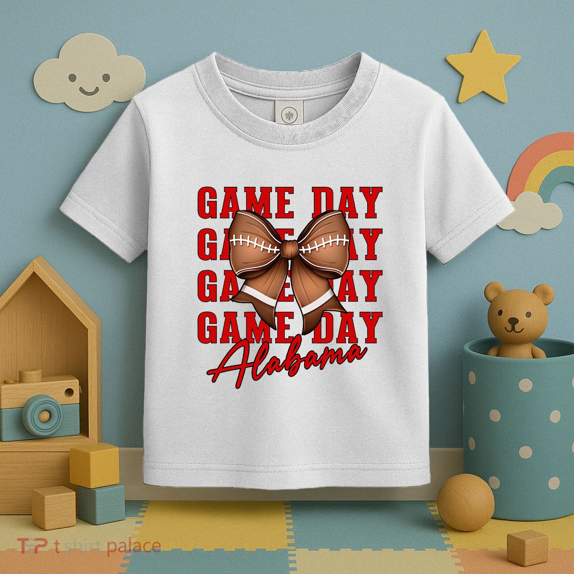 Alabama Football Pretty Coquette Style Bow Toddler T-Shirt