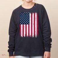 American Flag Patriotic 4th of July Independence Day Women's Sweatshirt thumb 0