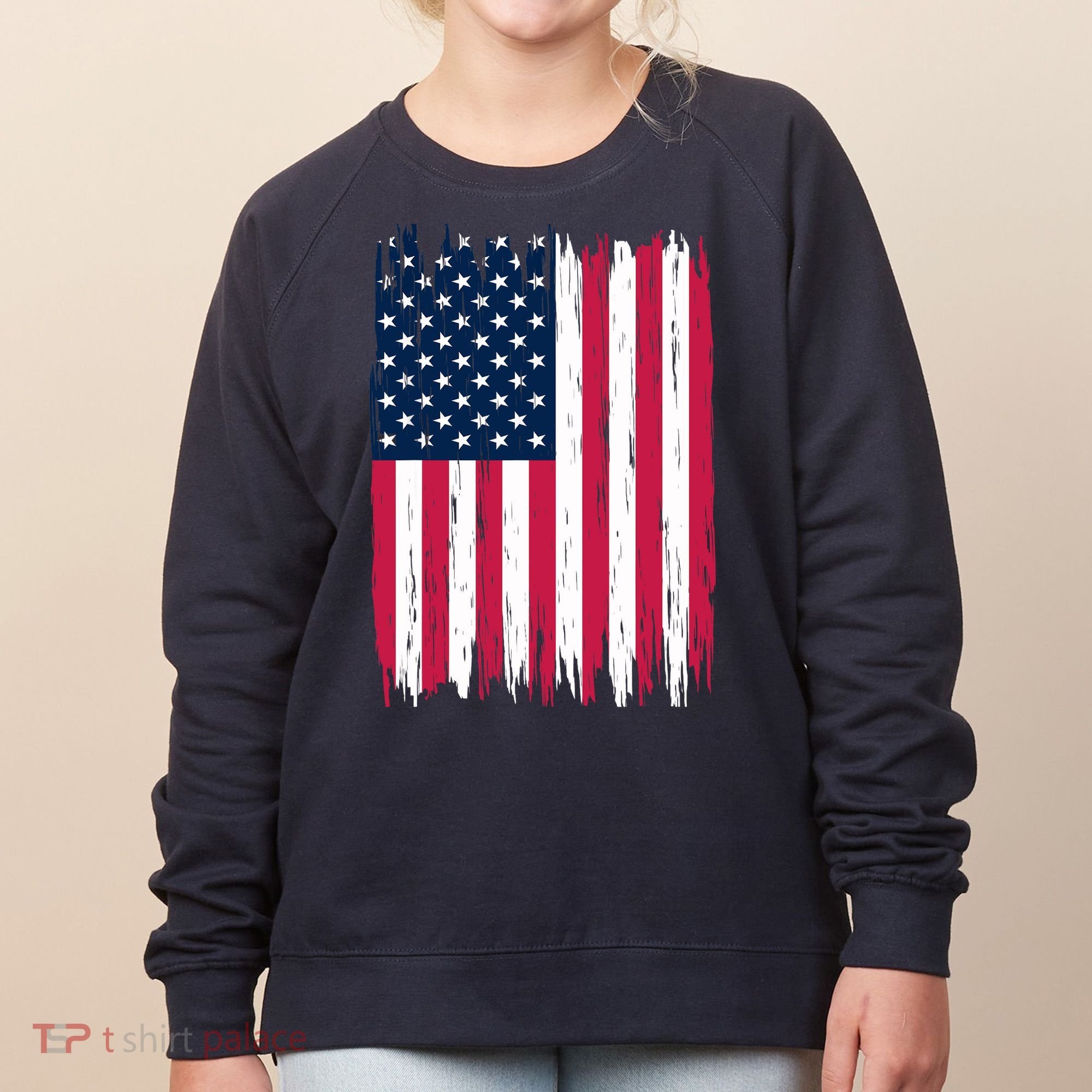 American Flag Patriotic 4th of July Independence Day Women's Sweatshirt