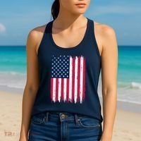 American Flag Patriotic 4th of July Independence Day Women's Tank Top thumb 2