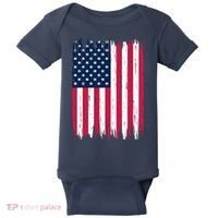 American Flag Patriotic 4th of July Independence Day Baby Bodysuit thumb 0