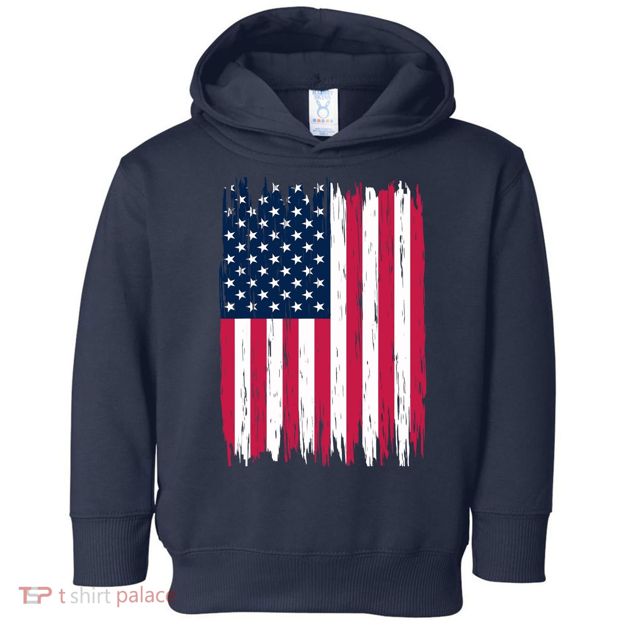 American Flag Patriotic 4th of July Independence Day Toddler Hoodie