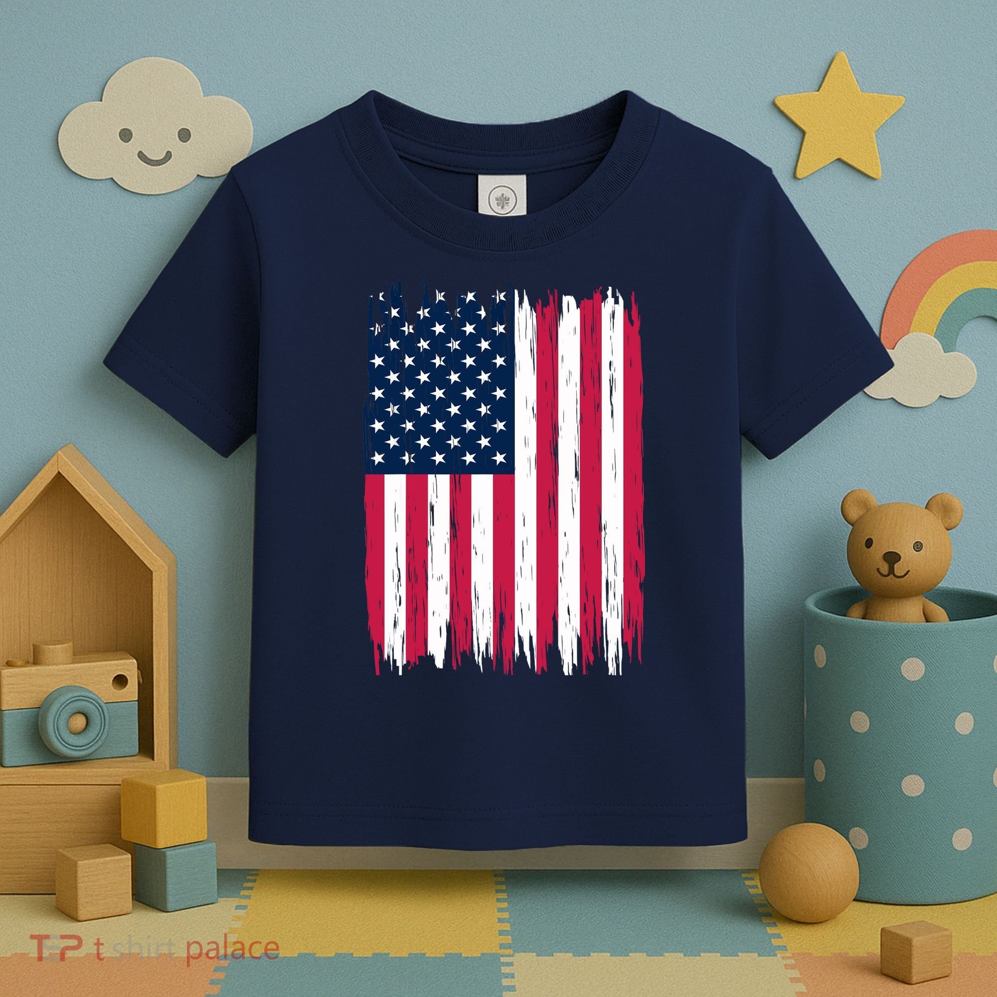 American Flag Patriotic 4th of July Independence Day Toddler T-Shirt