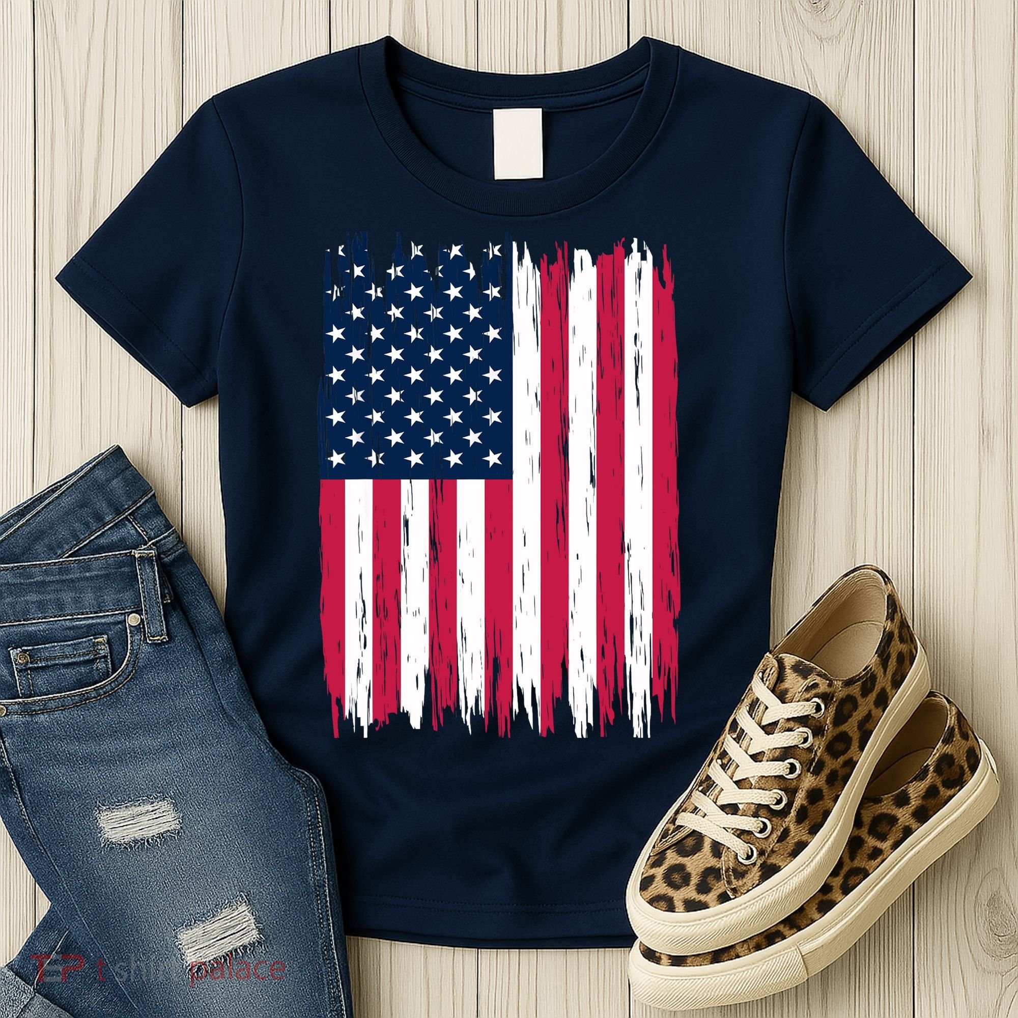 American Flag Patriotic 4th of July Independence Day Women's T-Shirt