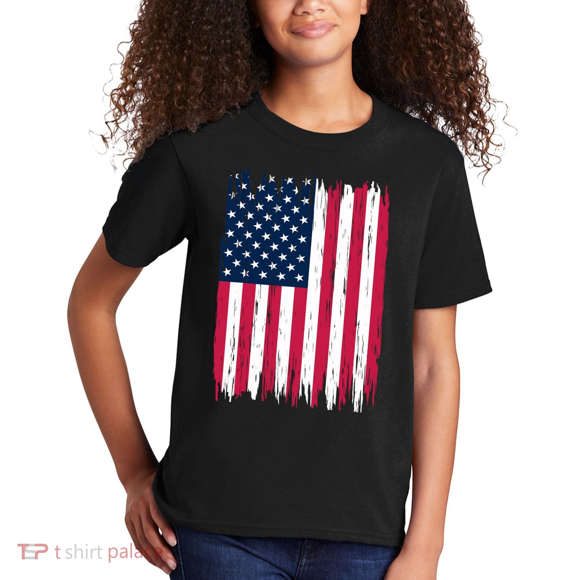 American Flag Patriotic 4th of July Independence Day Kids T-Shirt