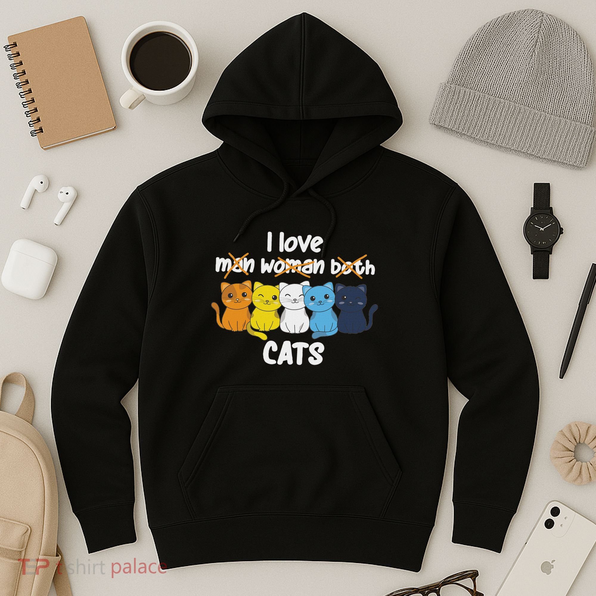 Aroace Flag Pride Lgbtq Cats Cute Aroace Cat Hoodie