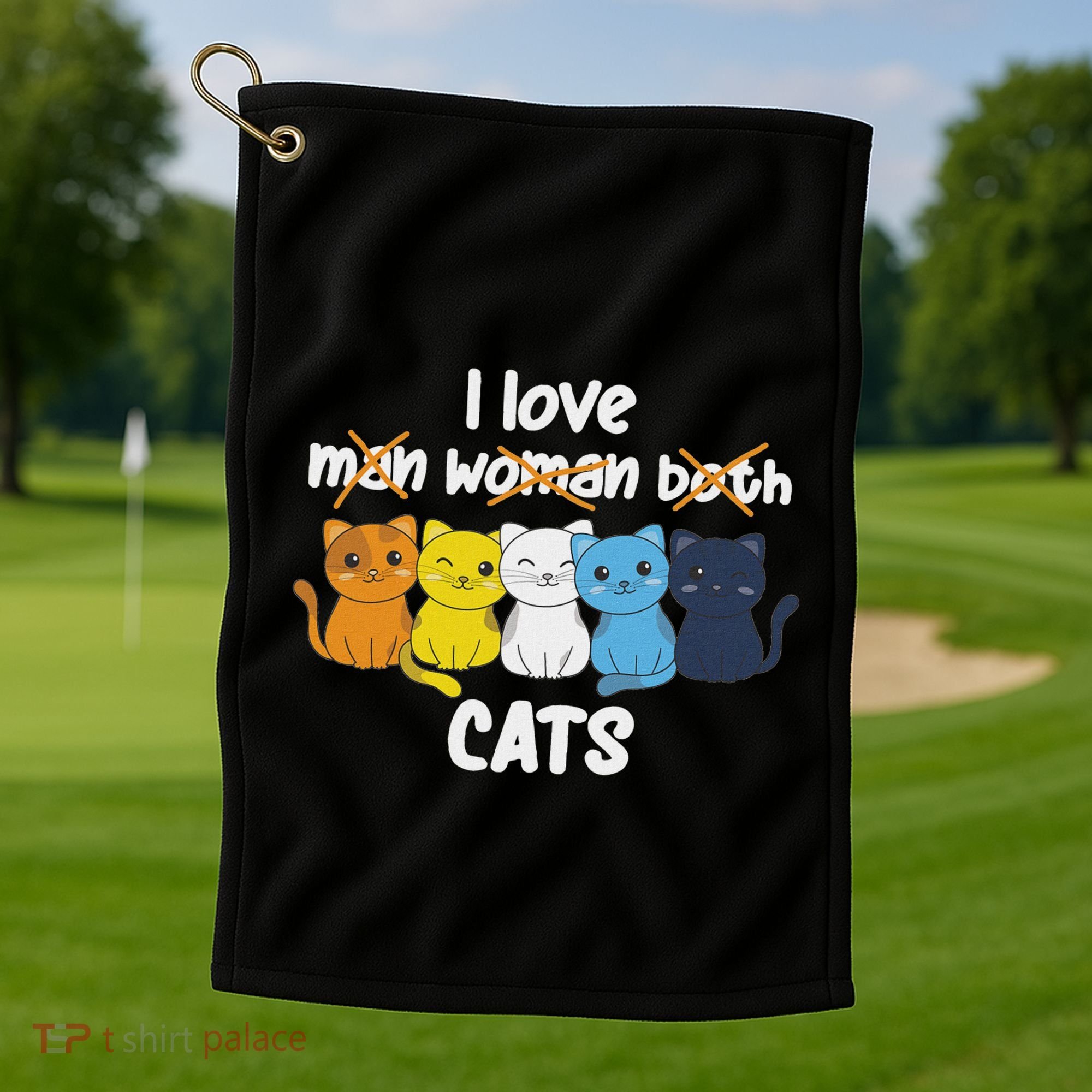Aroace Flag Pride Lgbtq Cats Cute Aroace Cat Golf Towel
