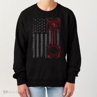 American Flag Piston Funny Muscle Car Mechanic Gift Women's Sweatshirt thumb 0