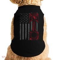 American Flag Piston Funny Muscle Car Mechanic Gift Doggie Tank thumb 0
