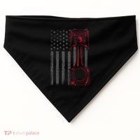 American Flag Piston Funny Muscle Car Mechanic Gift USA-Made Doggie Bandana thumb 0
