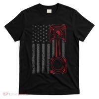 American Flag Piston Funny Muscle Car Mechanic Gift T-Shirt thumb 0