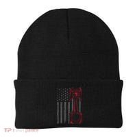 American Flag Piston Funny Muscle Car Mechanic Gift Beanie thumb 0