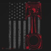 American Flag Piston Funny Muscle Car Mechanic Gift Women's Hoodie thumb 2