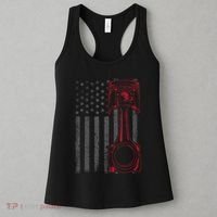 American Flag Piston Funny Muscle Car Mechanic Gift Women's Tank Top thumb 3