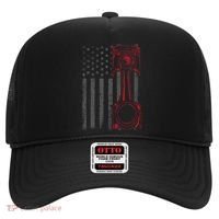 American Flag Piston Funny Muscle Car Mechanic Gift Hat thumb 0