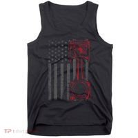 American Flag Piston Funny Muscle Car Mechanic Gift Tank Top thumb 0