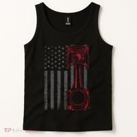 American Flag Piston Funny Muscle Car Mechanic Gift Tank Top thumb 2