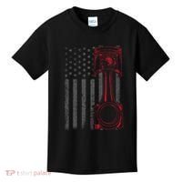 American Flag Piston Funny Muscle Car Mechanic Gift Kids T-Shirt thumb 0