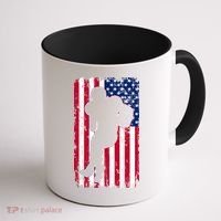 American Football Player Distressed USA Flag Coffee Mug thumb 1