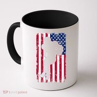 American Football Player Distressed USA Flag Coffee Mug thumb 0