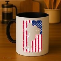 American Football Player Distressed USA Flag Coffee Mug thumb 4