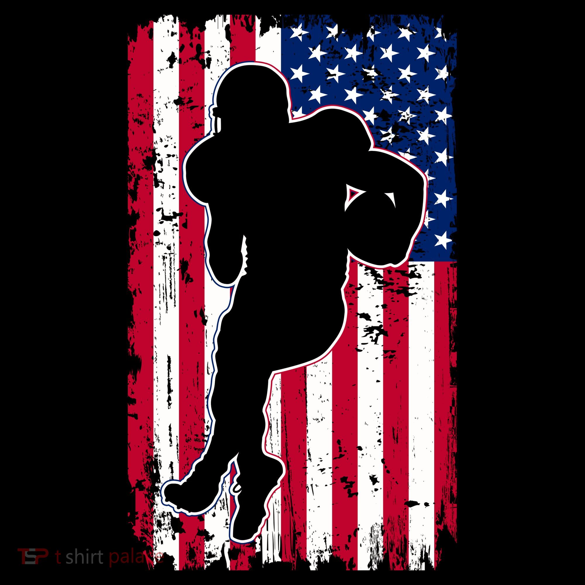 American Football Player Distressed USA Flag Coffee Mug