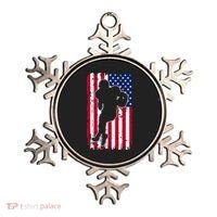American Football Player Distressed USA Flag Ornament thumb 0