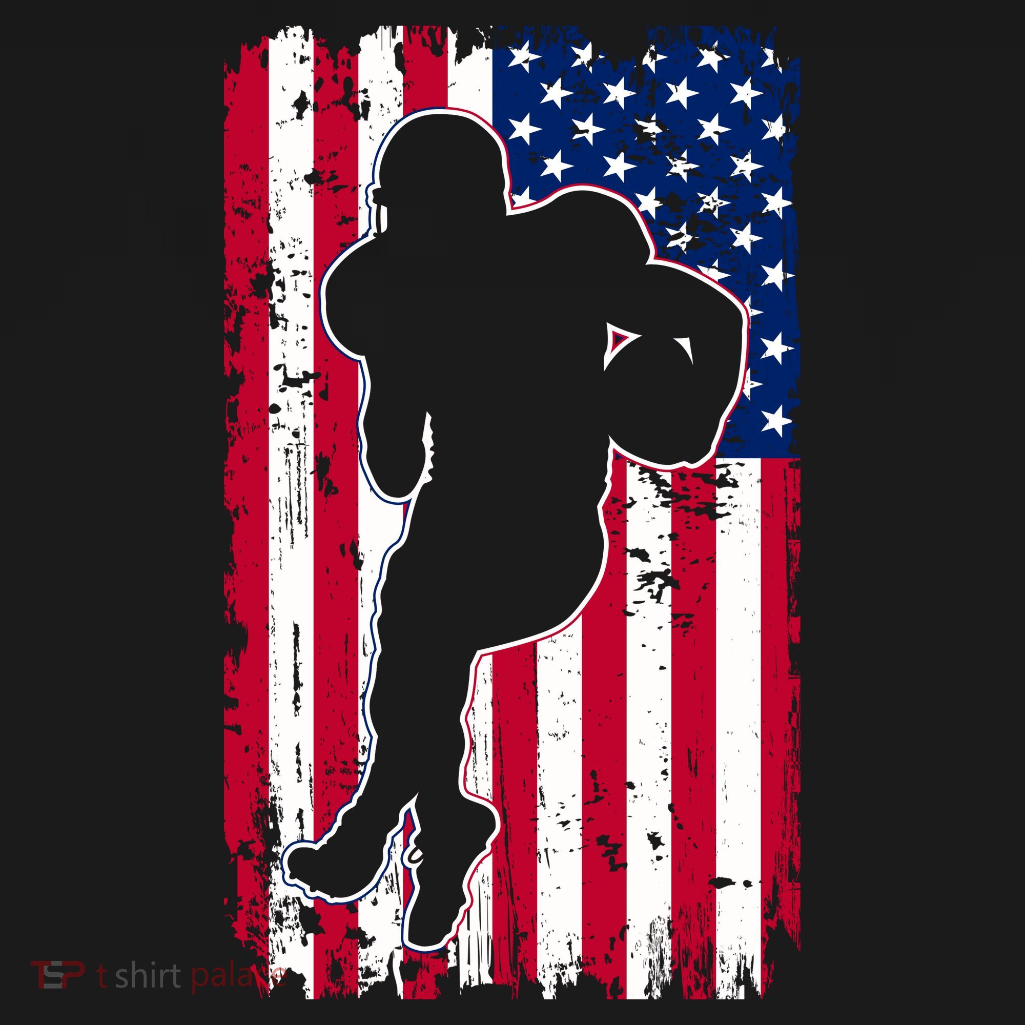American Football Player Distressed USA Flag Ornament