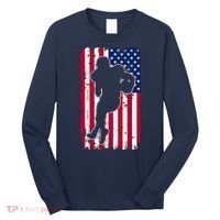 American Football Player Distressed USA Flag Long Sleeve Shirt thumb 0