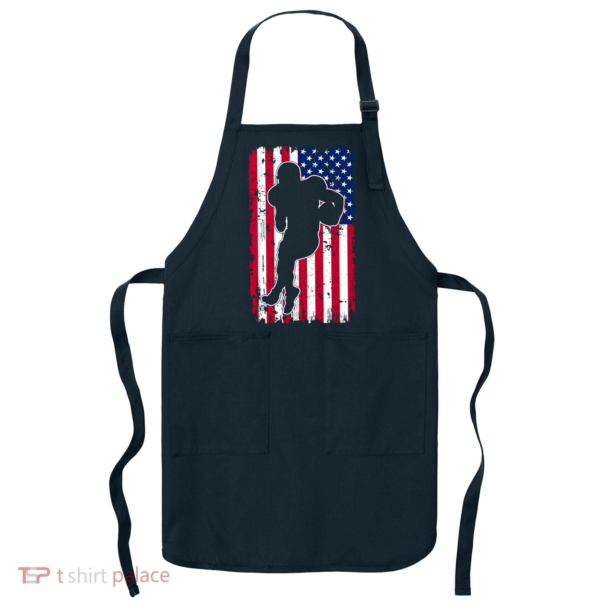 American Football Player Distressed USA Flag Apron