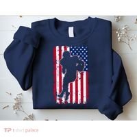 American Football Player Distressed USA Flag Sweatshirt thumb 2
