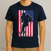 American Football Player Distressed USA Flag T-Shirt thumb 3