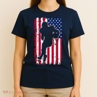American Football Player Distressed USA Flag T-Shirt thumb 4