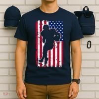 American Football Player Distressed USA Flag T-Shirt thumb 6