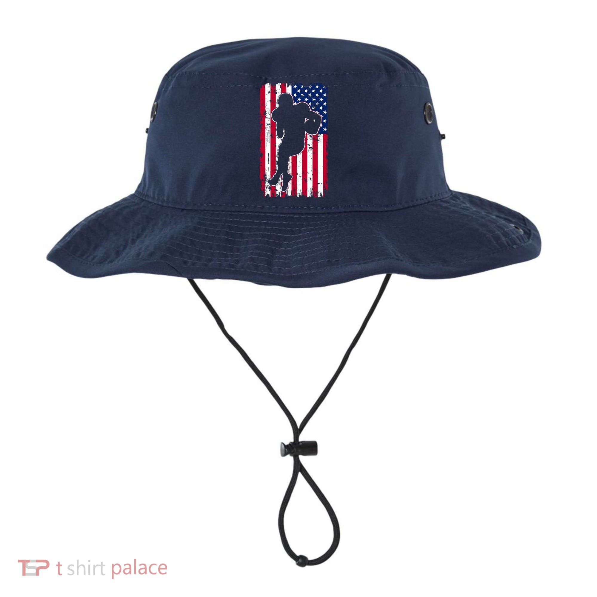 American Football Player Distressed USA Flag Bucket Hat