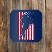 American Football Player Distressed USA Flag Coaster thumb 0