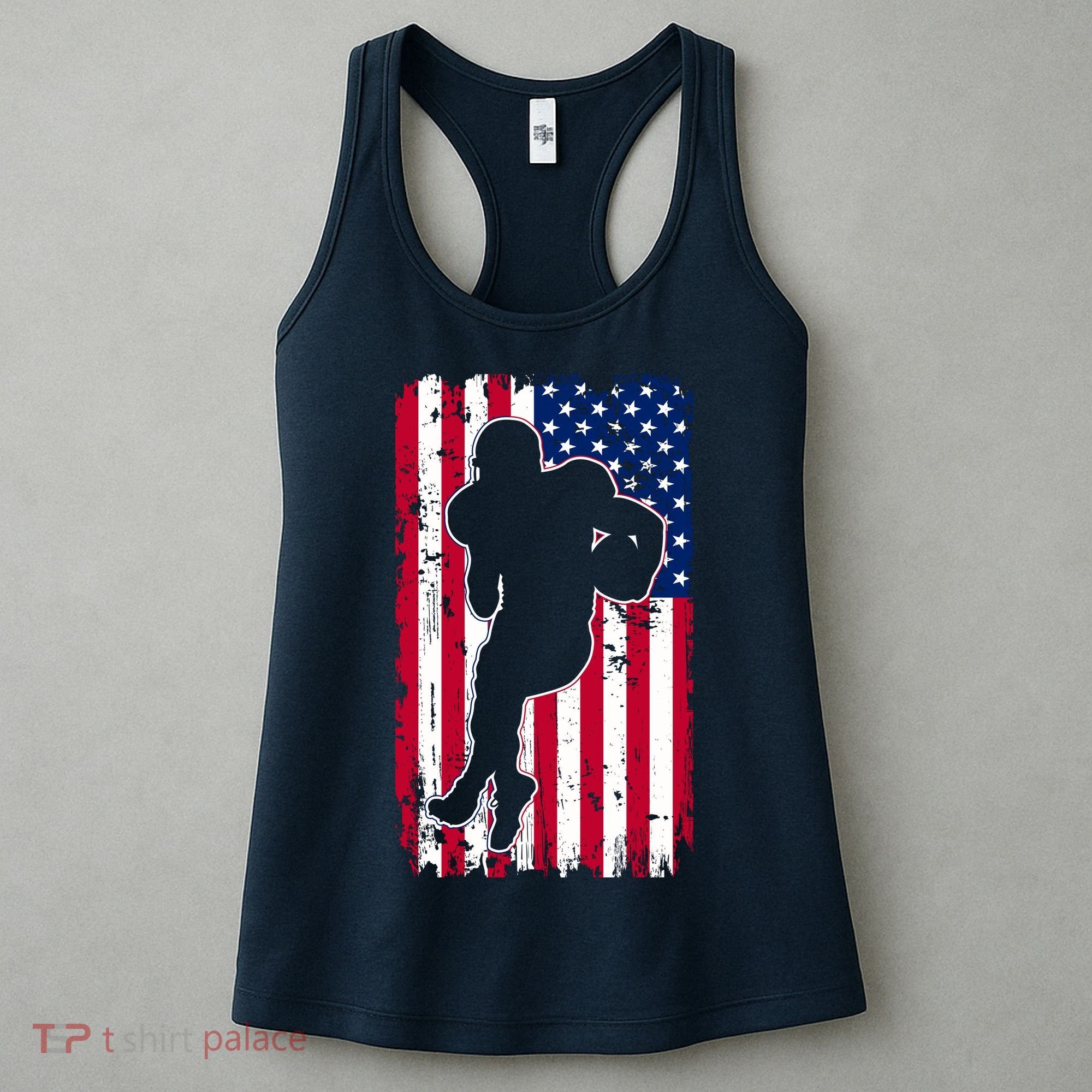 American Football Player Distressed USA Flag Women's Tank Top