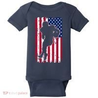American Football Player Distressed USA Flag Baby Bodysuit thumb 0