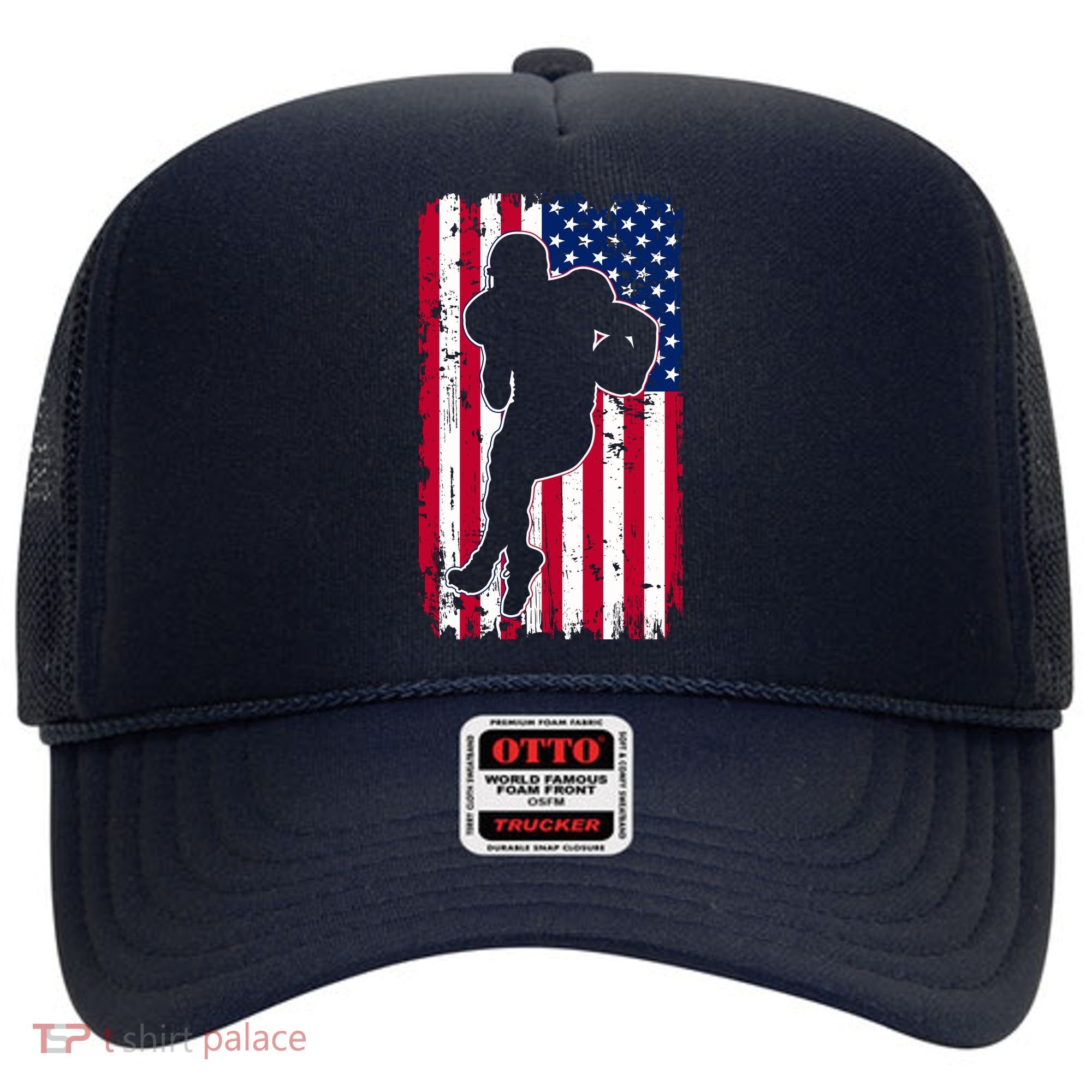 American Football Player Distressed USA Flag Hat