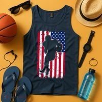 American Football Player Distressed USA Flag Tank Top thumb 4