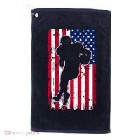 American Football Player Distressed USA Flag Golf Towel thumb 0