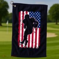American Football Player Distressed USA Flag Golf Towel thumb 1