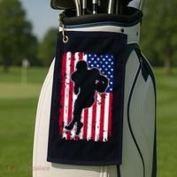 American Football Player Distressed USA Flag Golf Towel thumb 2