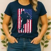 American Football Player Distressed USA Flag Women's T-Shirt thumb 2