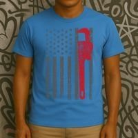 American Flag Plumber Vintage Plumbing Worker Men Funny Gift T-Shirt thumb 3