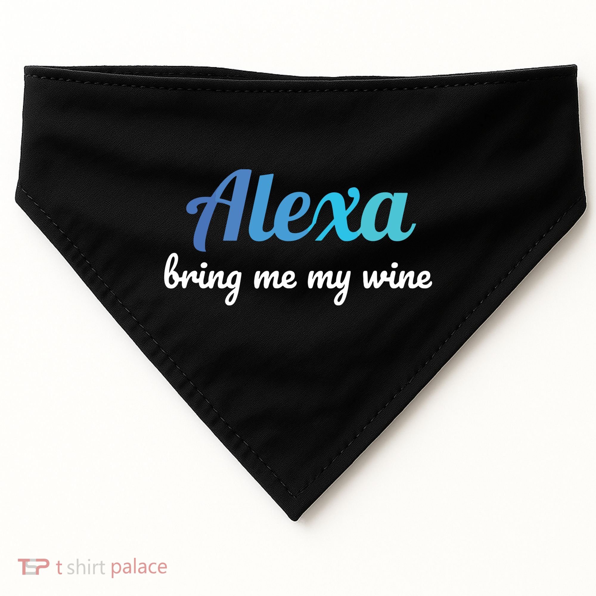 Alexa Funny Quote Bring Me My Wine USA-Made Doggie Bandana