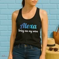 Alexa Funny Quote Bring Me My Wine Women's Tank Top thumb 2